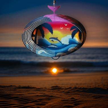 Sunset Dolphin Wind Spinner