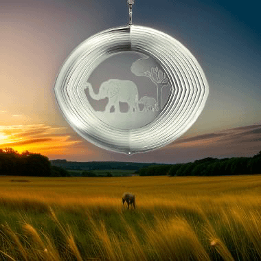Stainless Elephant Wind Spinner