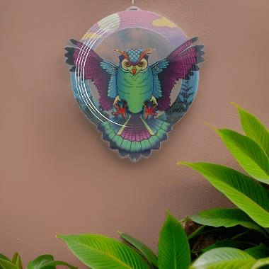 Midnight Owl Wind Spinner