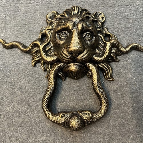 Lion with Snake Door Knocker
